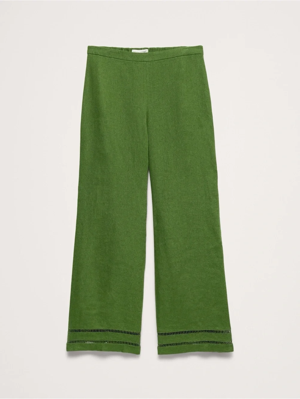 Banana Republic Mid Rise Flare Linen Ankle Pant. Size 6P Cactus Grove Green ###